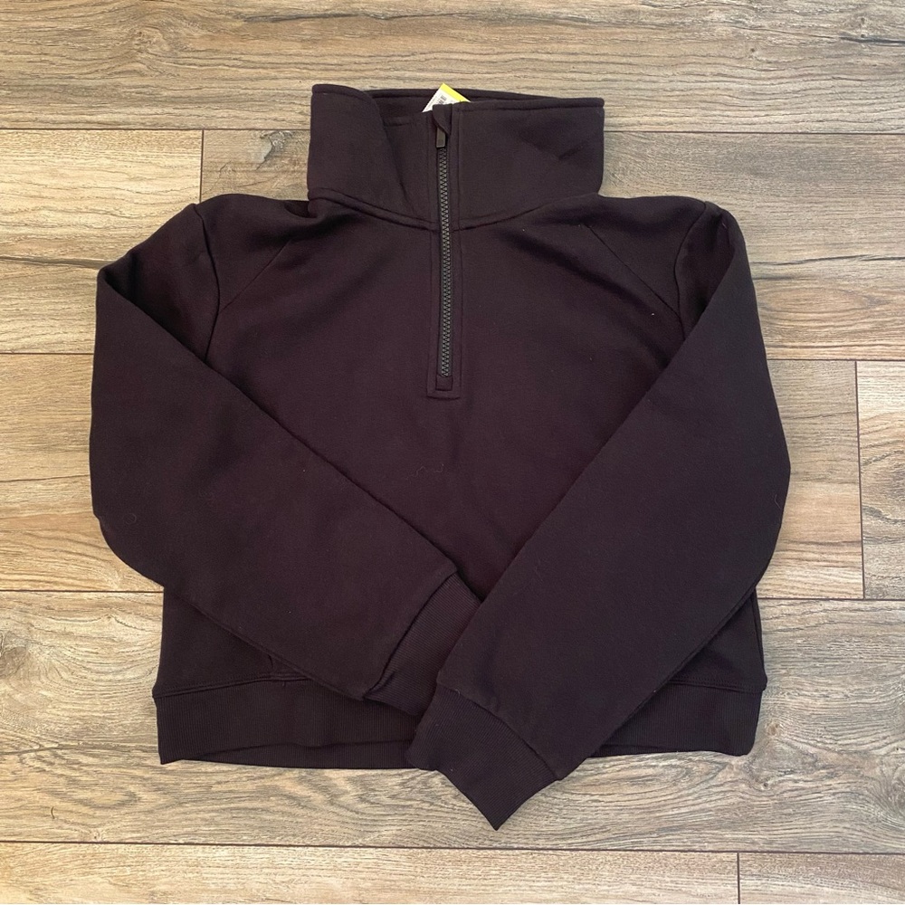 NWT Girls All In Motion Black 3/4 Zip Sweater
